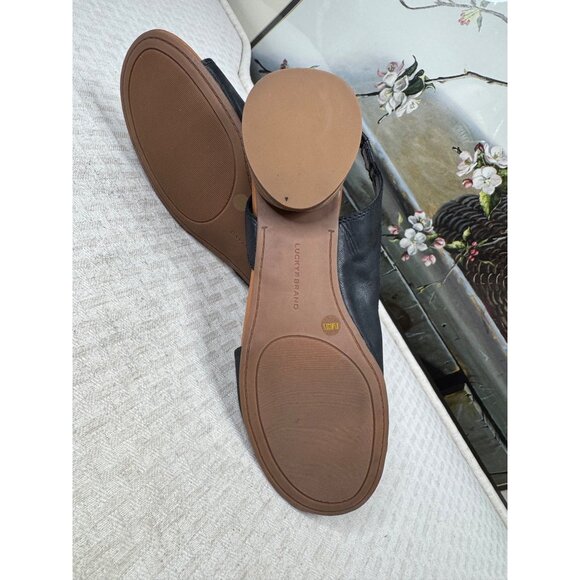 Lucky Brand Rimma D'Orsay Womens Size 8.5M Black Leather Slingback Sandals - Picture 7 of 8